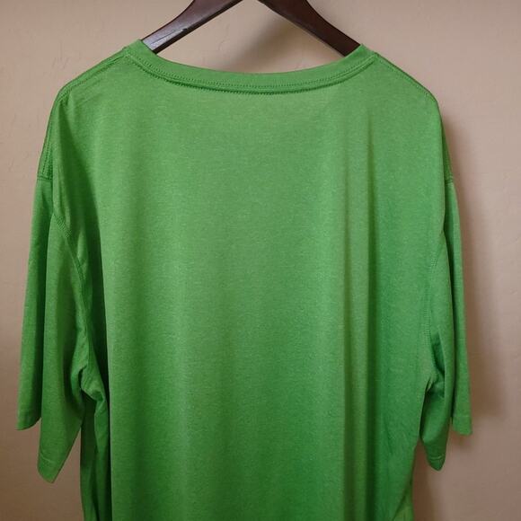 Reebok Heathered Green Short Sleeve Athletic Performance Shirt - Picture 8 of 13